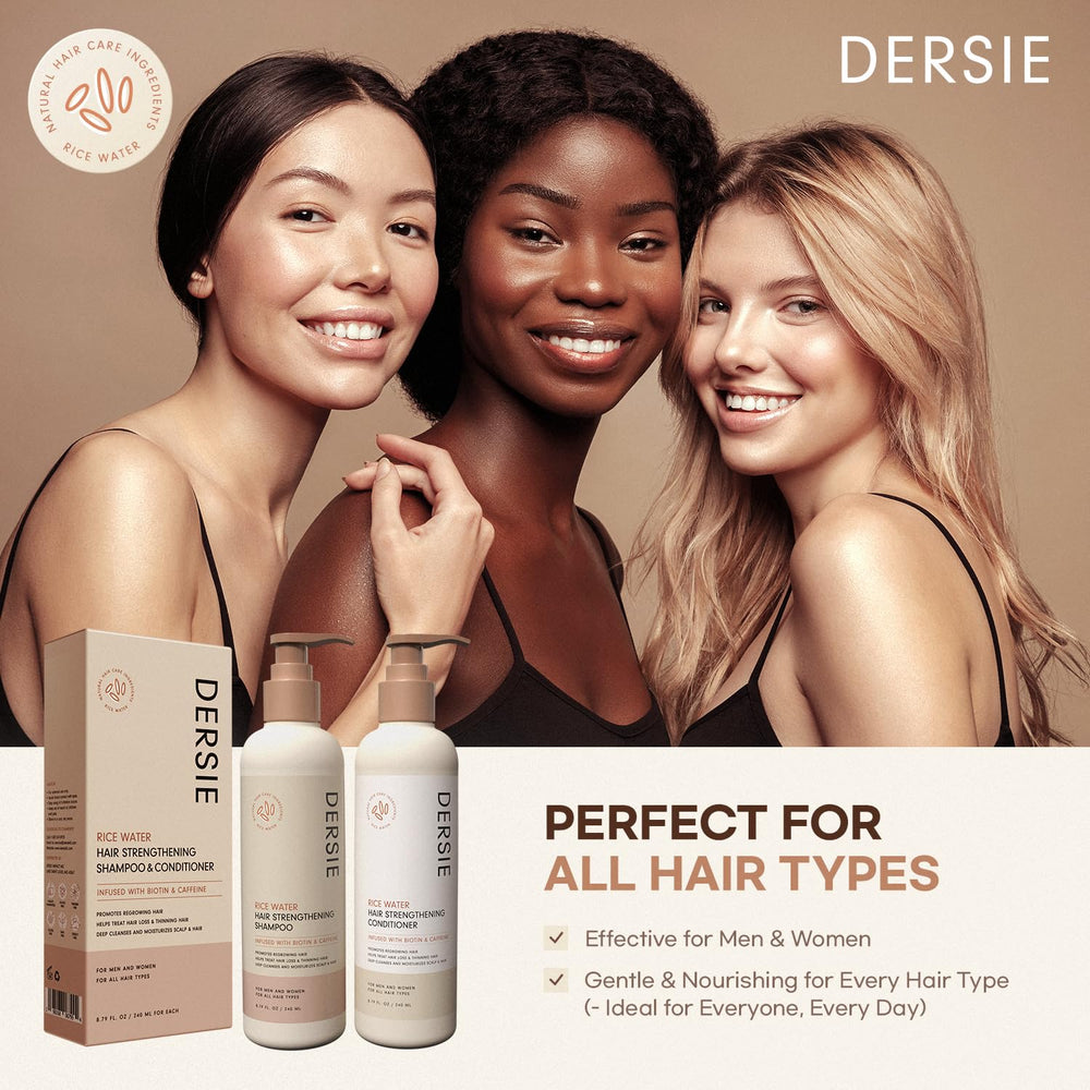 Dersie biotin caffeine ingredient blend highlighting fuller appearance.