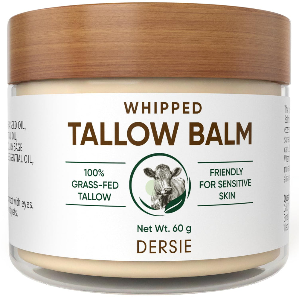 Dersie crema de sebo de vaca batida, botella: hidratación profunda para piel seca.