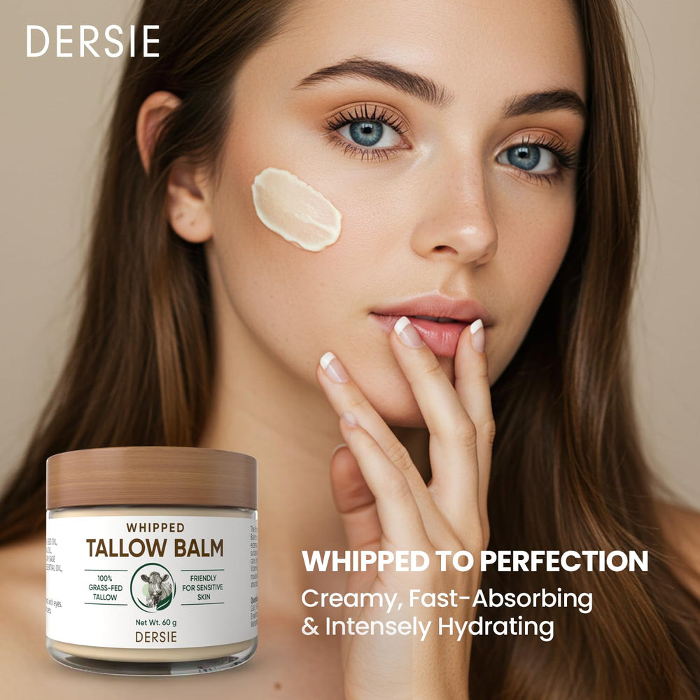 Dersie crema de sebo de vaca batida: textura esponjosa que se absorbe rápido.