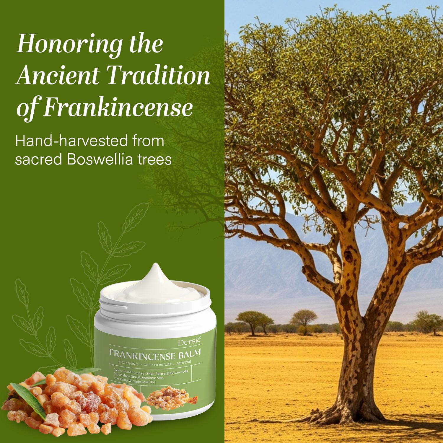 Dersie Frankincense Balm knee massage demonstrates joint comfort support