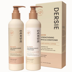 Dersie rice water shampoo bottle for fuller-looking hair and shine.