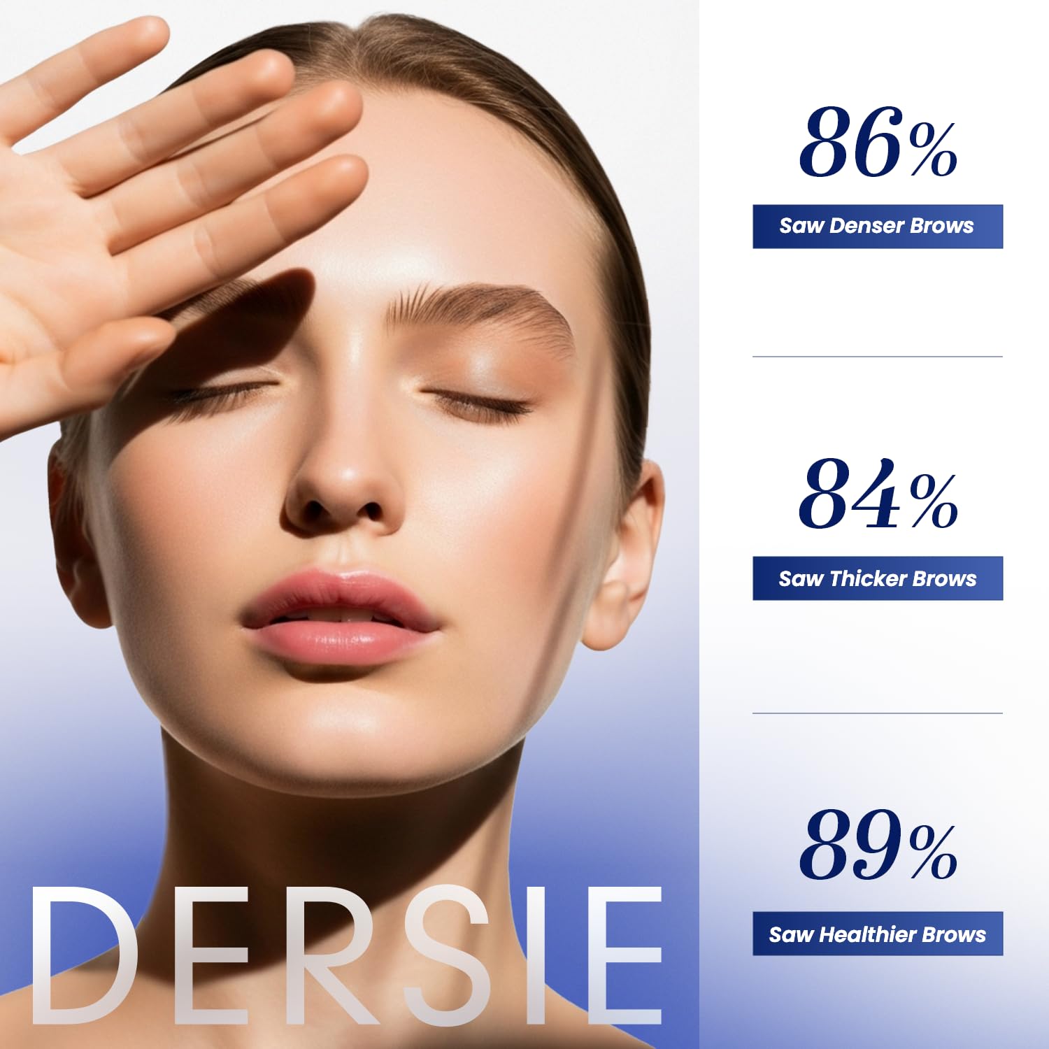 Dersie suero crecimiento de cejas; textura nutritiva para flexibilidad y brillo