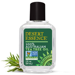 Desert Essence aceite de árbol de té para cuidado de la piel.