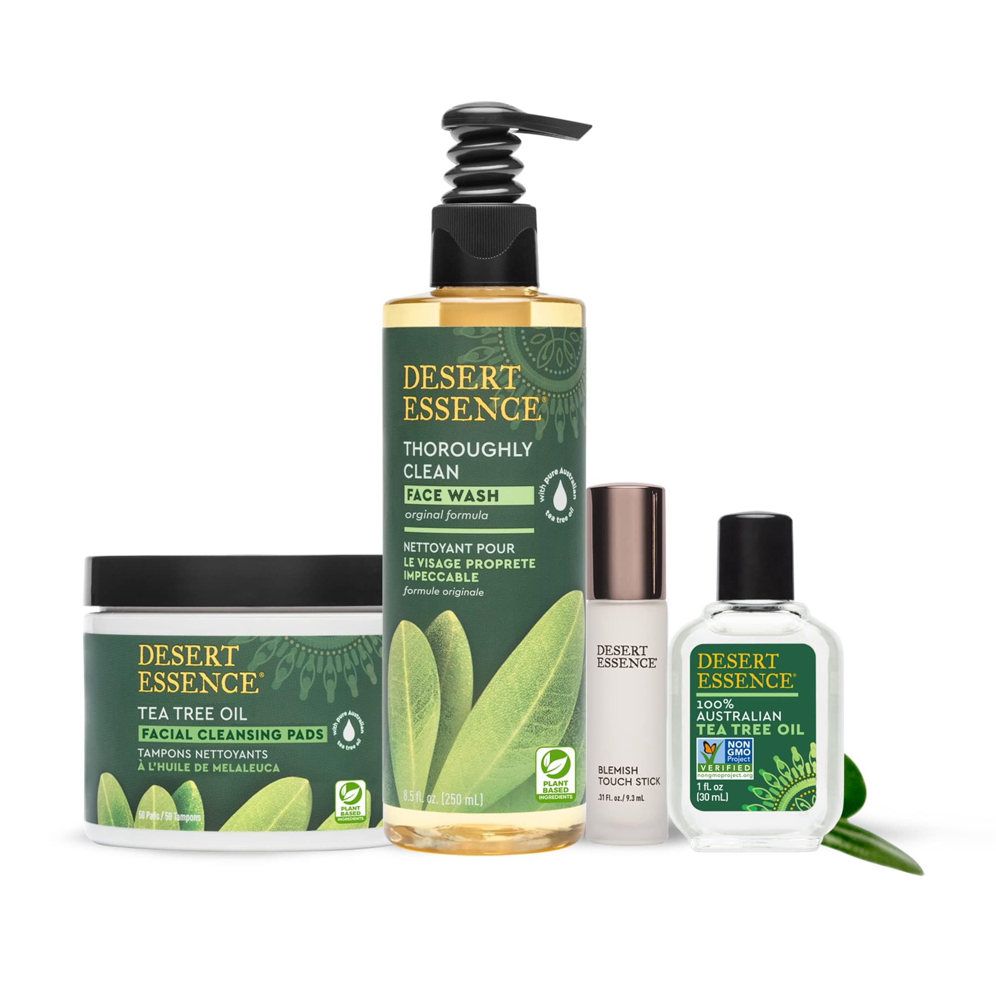 Desert Essence aceite de árbol de té ideal para rituales de bienestar diario.