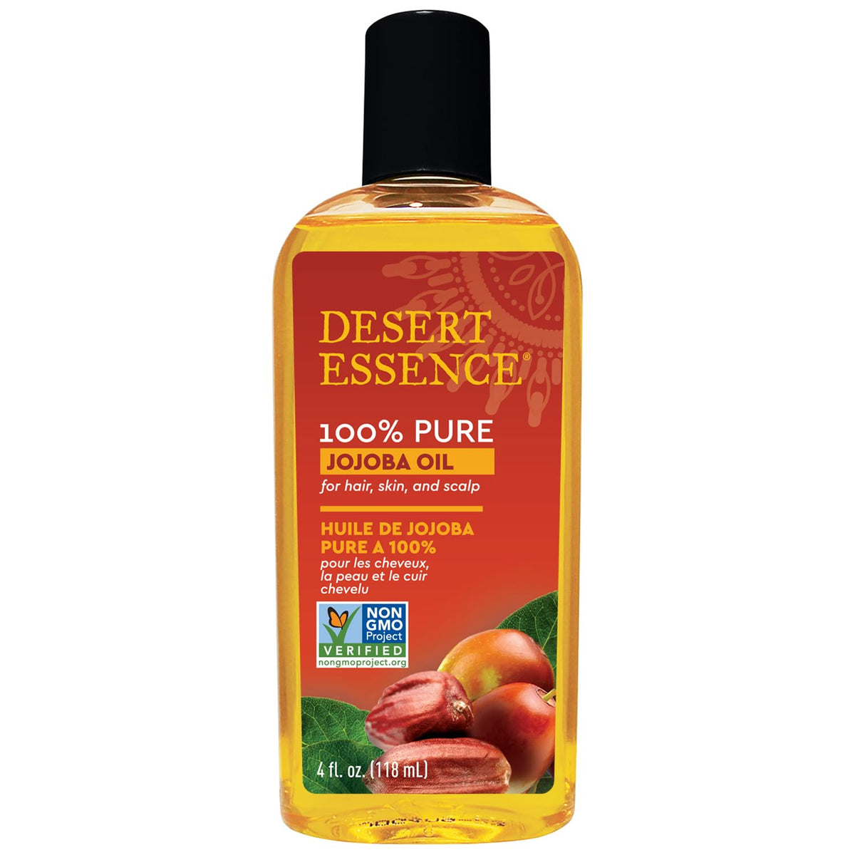 Desert Essence Aceite de Jojoba 4oz para hidratación suave de piel y cabello