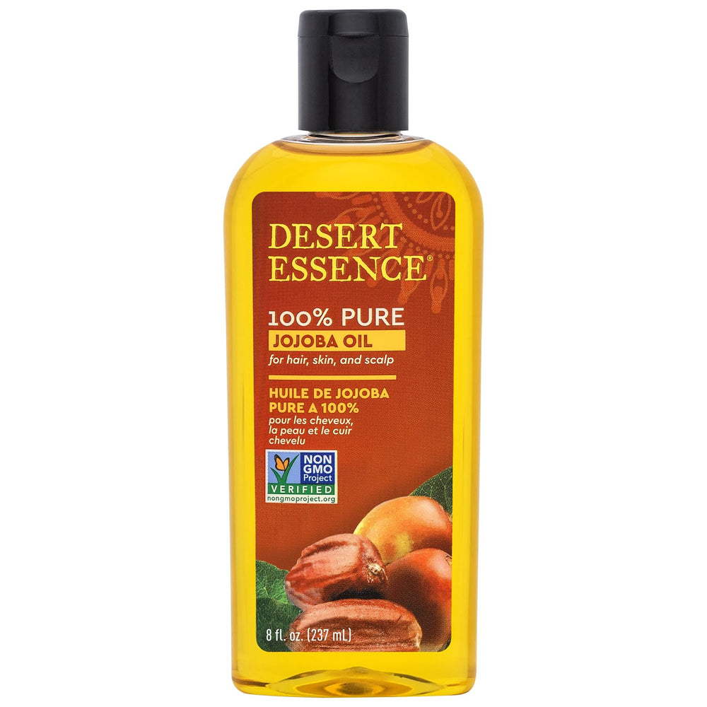 Desert Essence Aceite de Jojoba puro, frasco 8 onzas, hidratación natural sin grasa