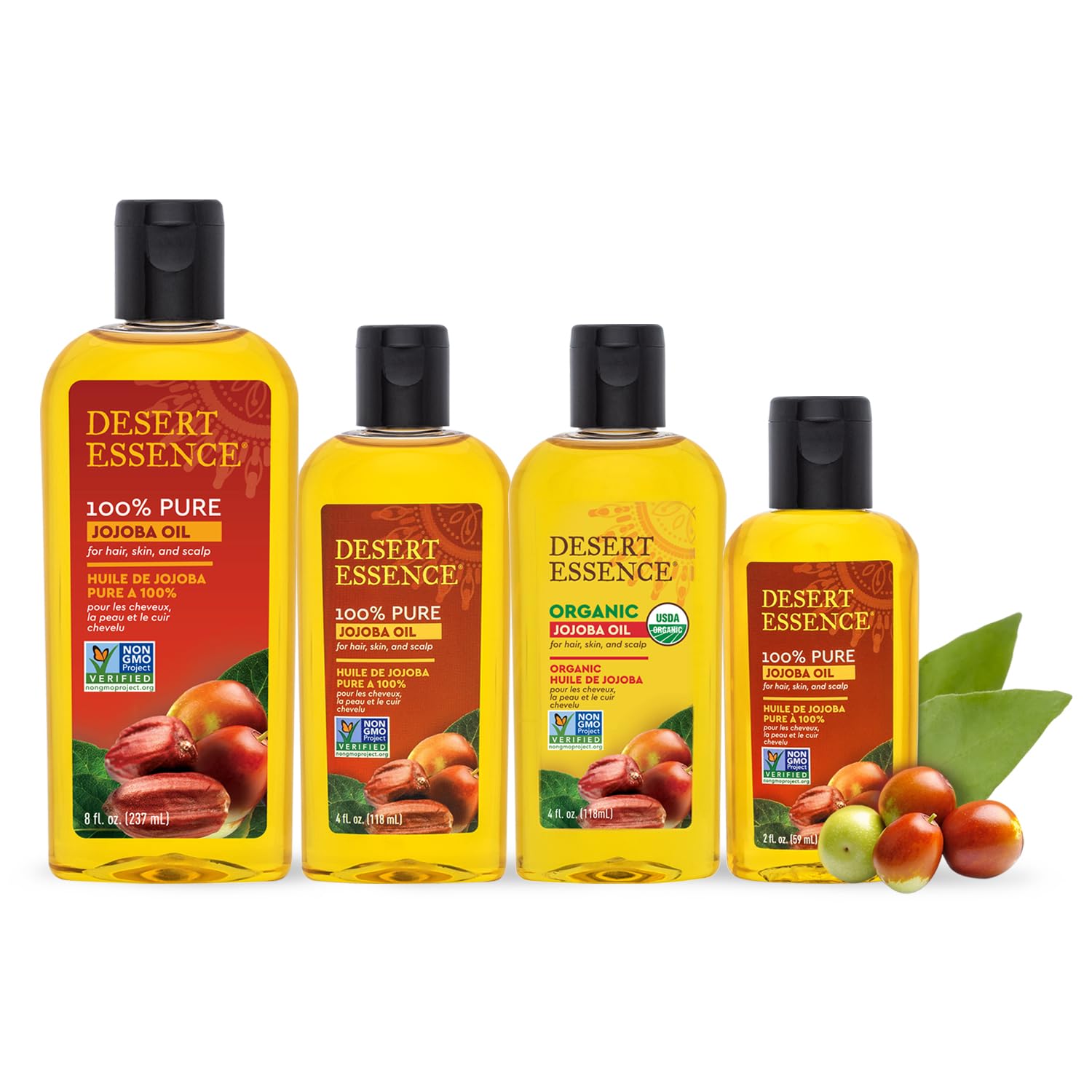 Desert Essence Aceite de Jojoba, absorción rápida para piel y cabello sin residuos