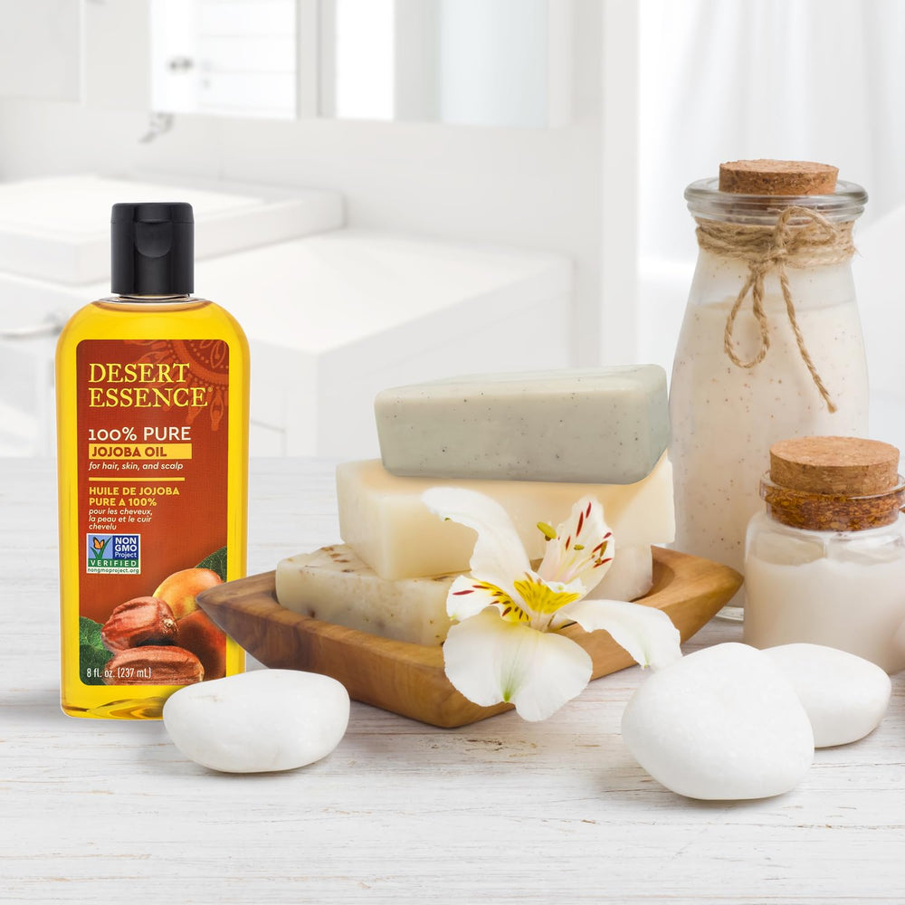 Desert Essence Aceite de Jojoba, fórmula vegana y no transgénica para cuidado diario
