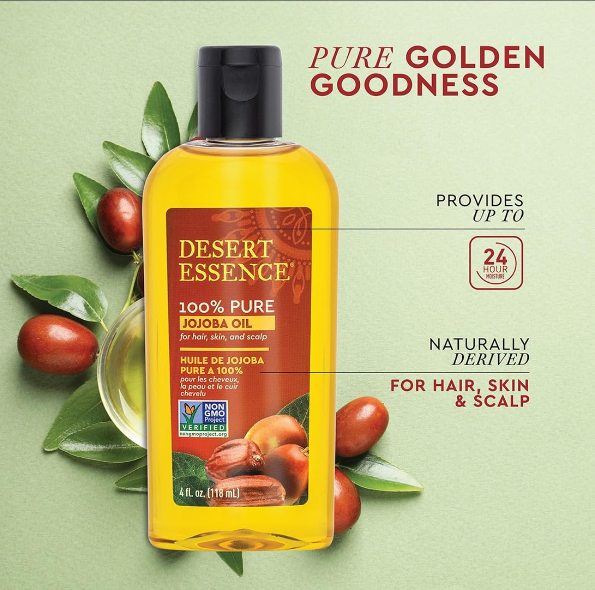 Desert Essence Aceite de Jojoba para piel suave y sin grasa