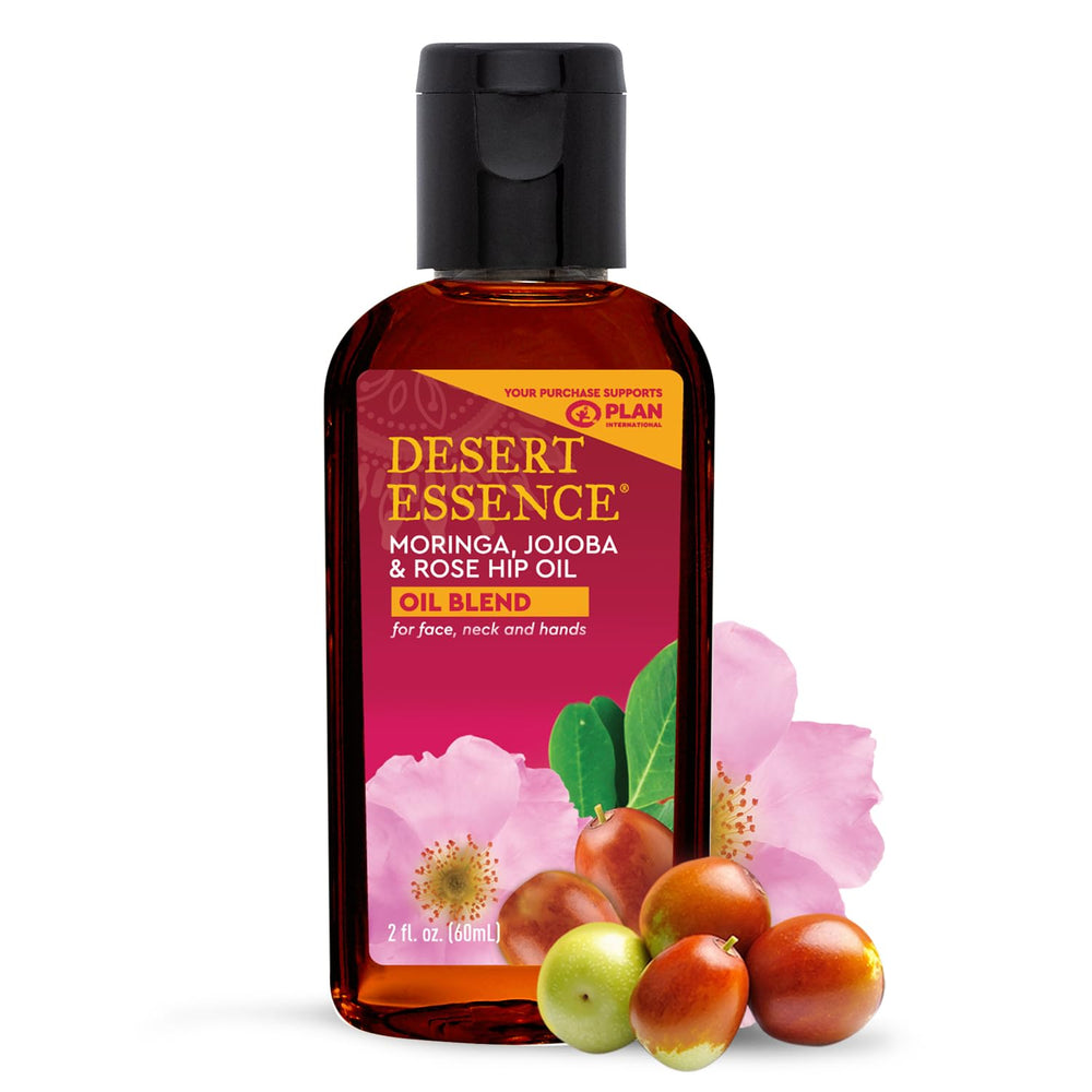 Desert Essence aceite moringa-jojoba-rosa mosqueta para cuello, suavidad y firmeza