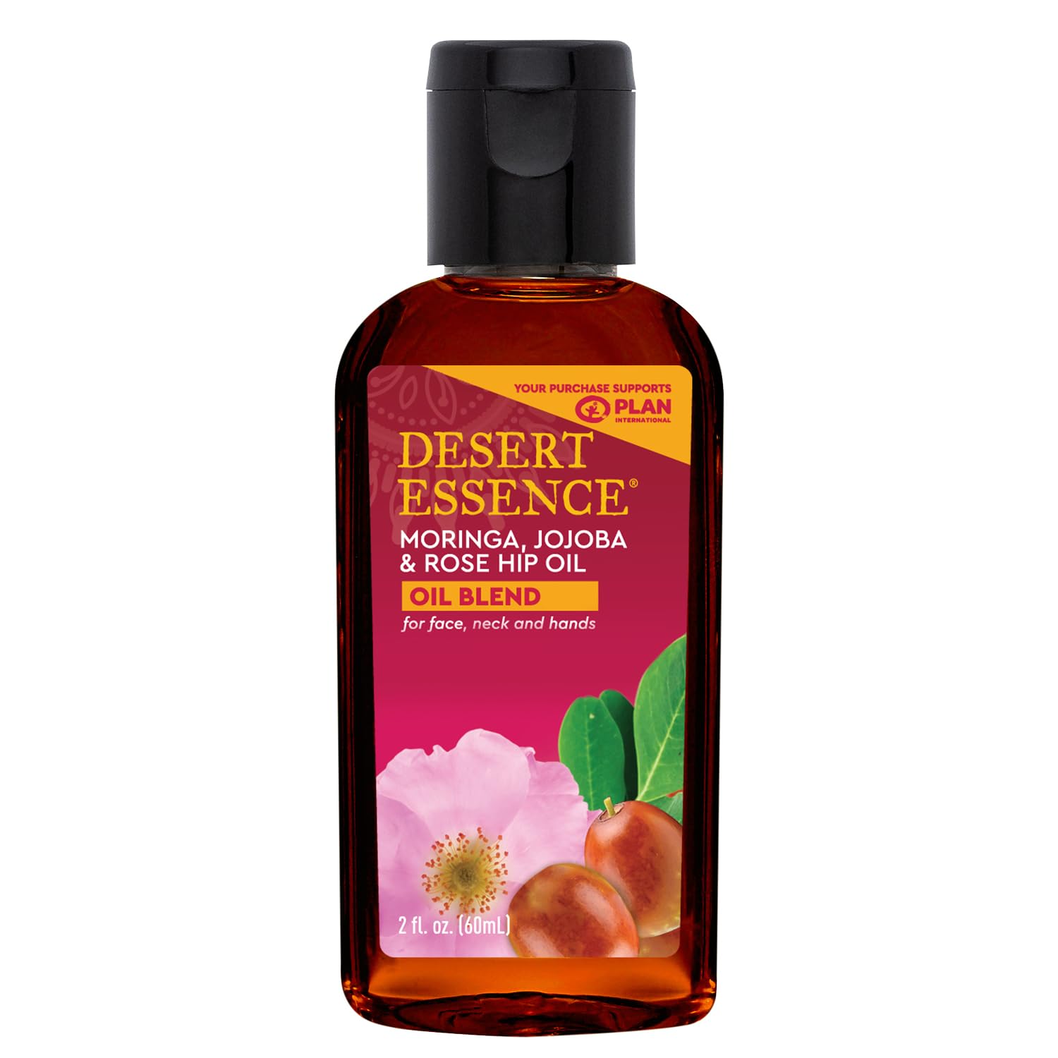 Desert Essence aceite moringa-jojoba-rosa mosqueta para rostro, hidratación profunda