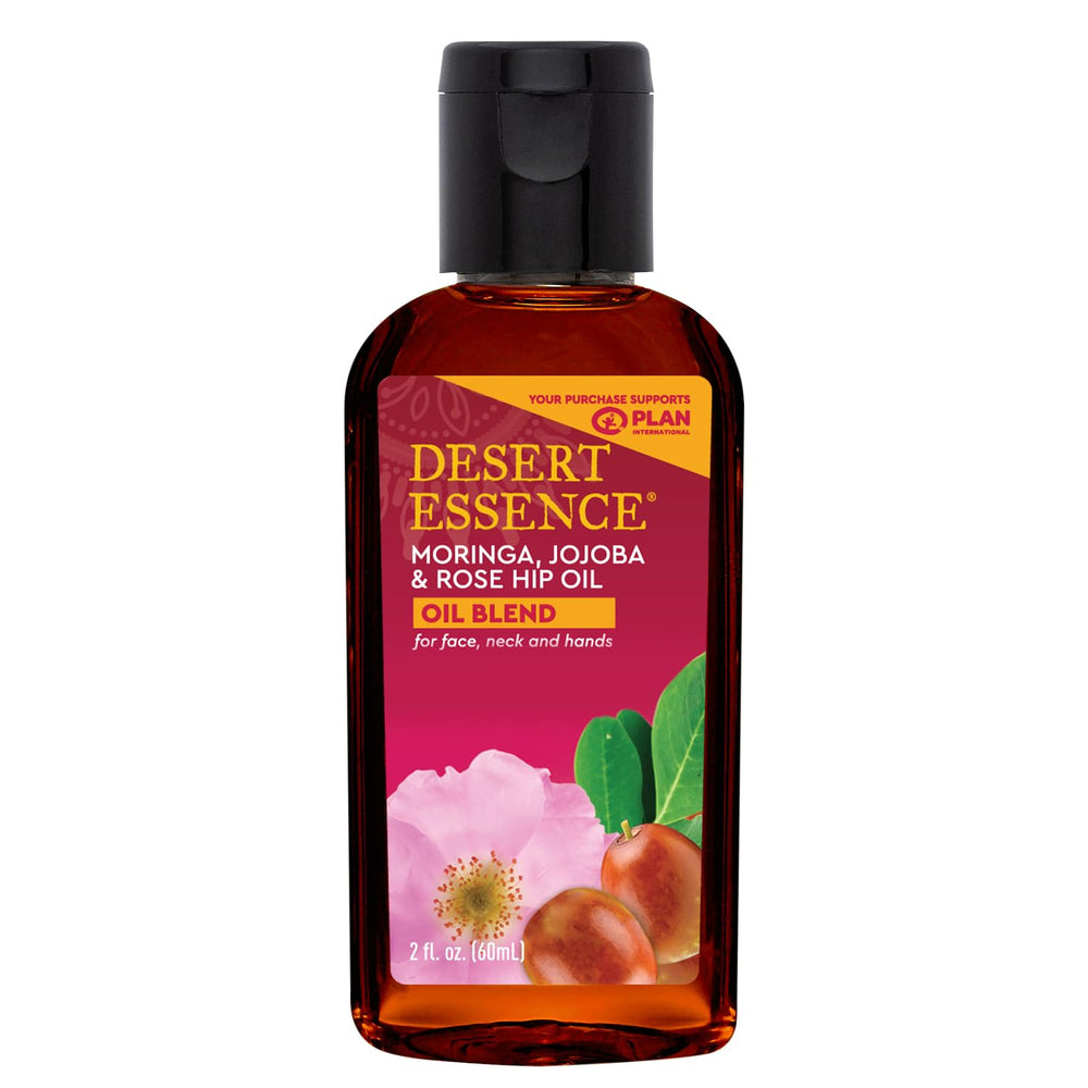 Desert Essence aceite moringa-jojoba-rosa mosqueta para rostro, hidratación profunda