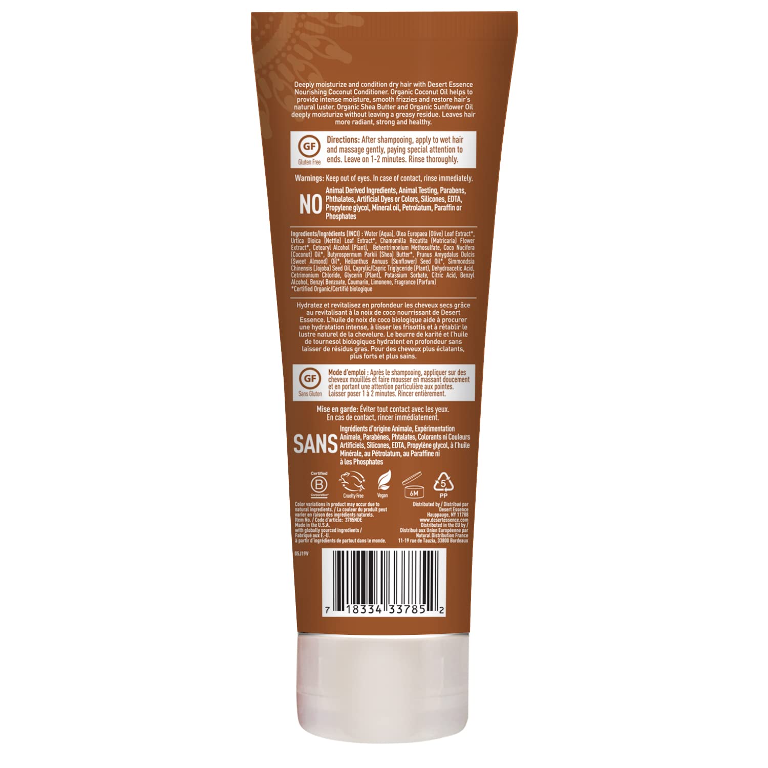 Desert Essence Acondicionador Coco, hidratación intensa para cabello seco