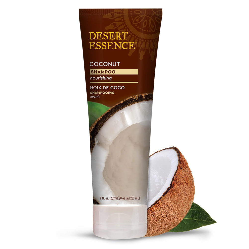 Desert Essence Champú Coco: botella 8 oz para hidratación intensiva del cabello seco