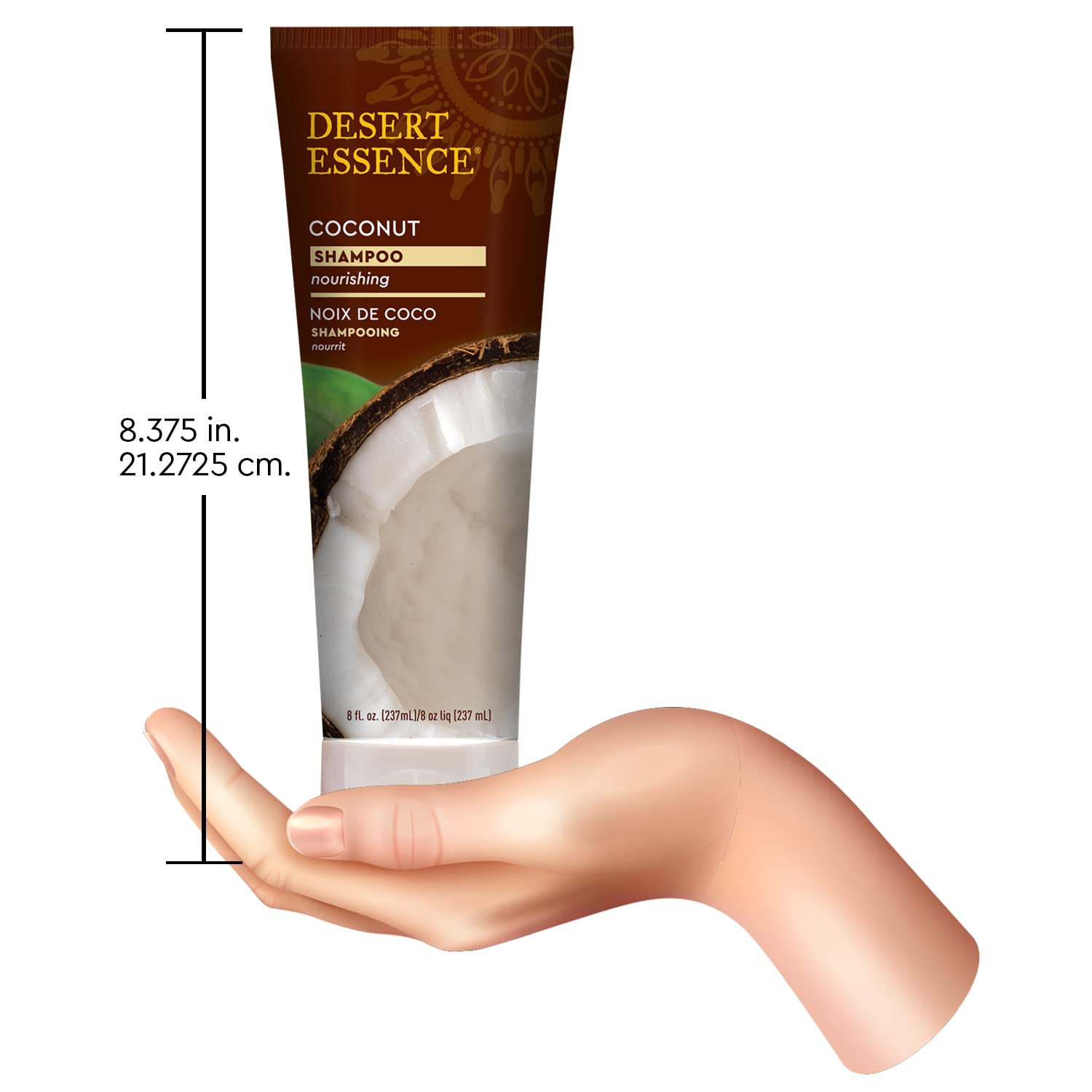 Desert Essence Champú Coco vegano y libre de crueldad para estilo natural