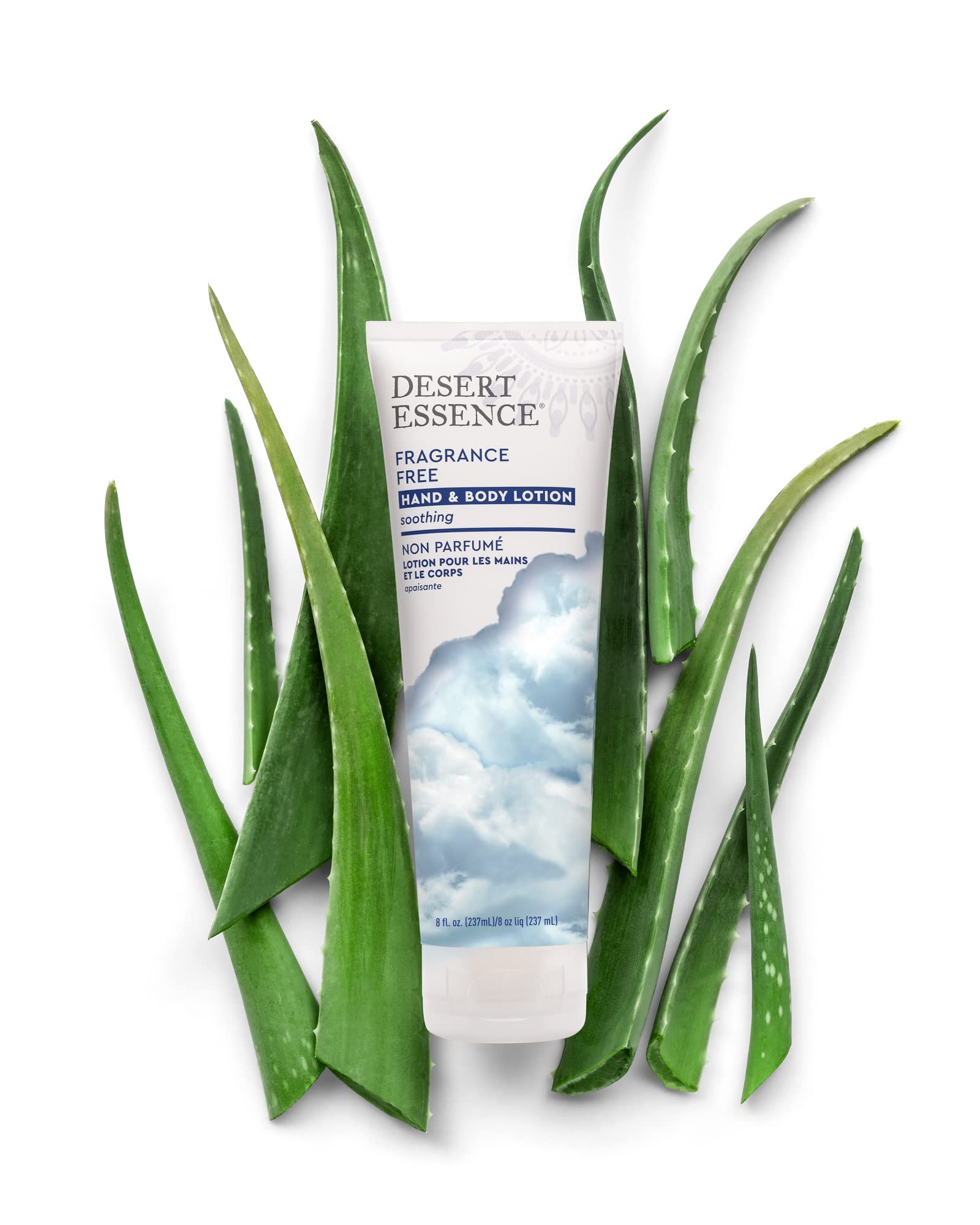Envase sostenible de Desert Essence para piel y planeta.