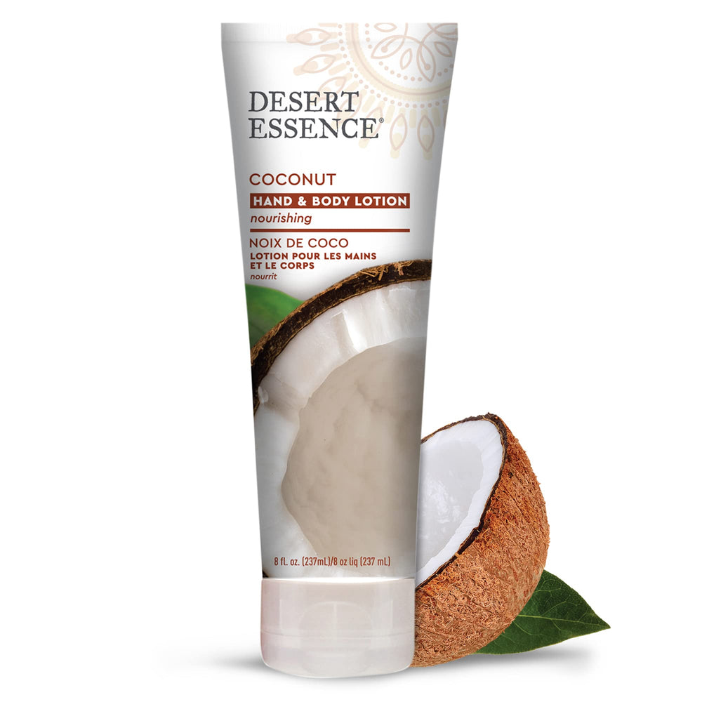 Desert Essence Crema coco, aplicación suave para piel sedosa.