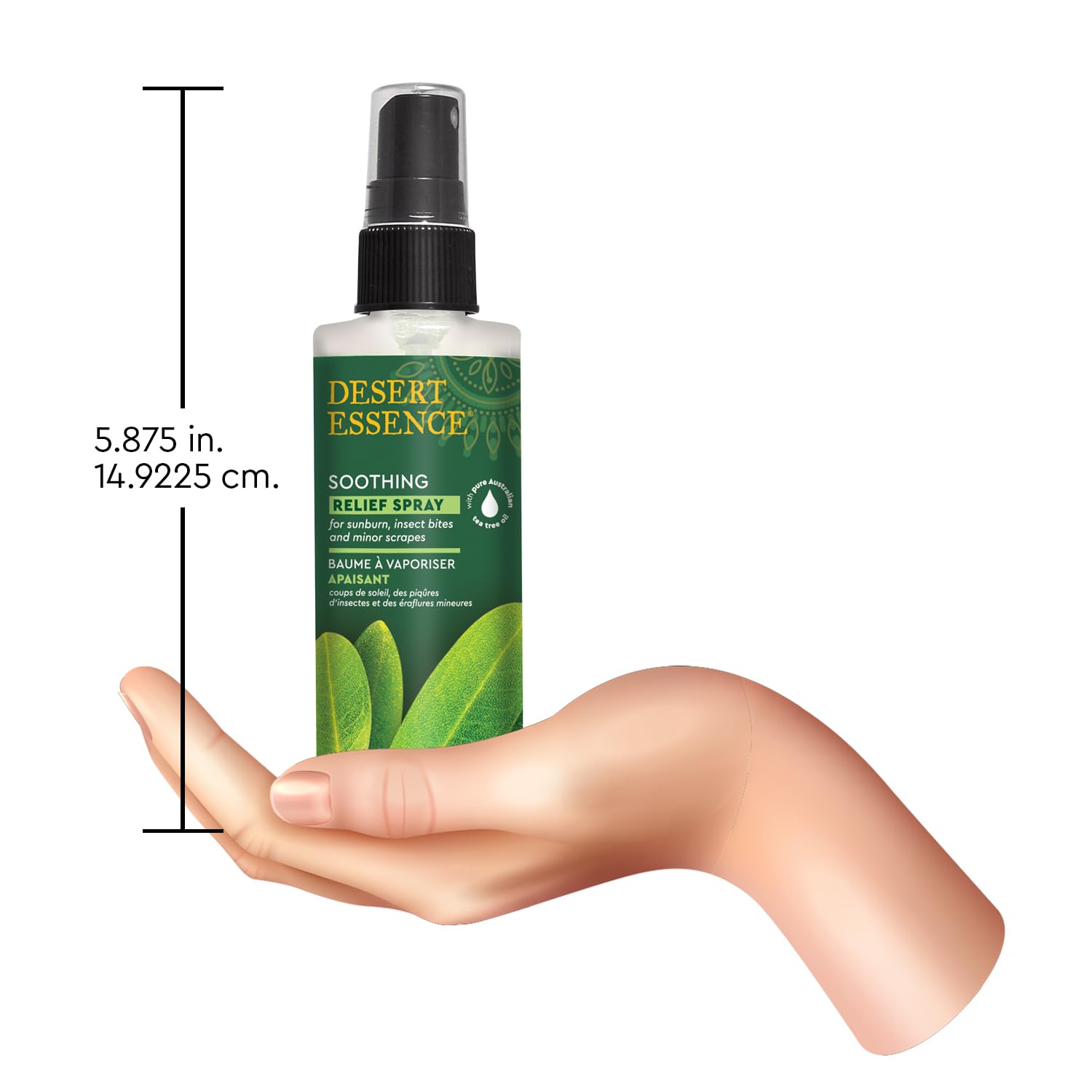 Desert Essence Relief Spray on sunburn for cooling relief