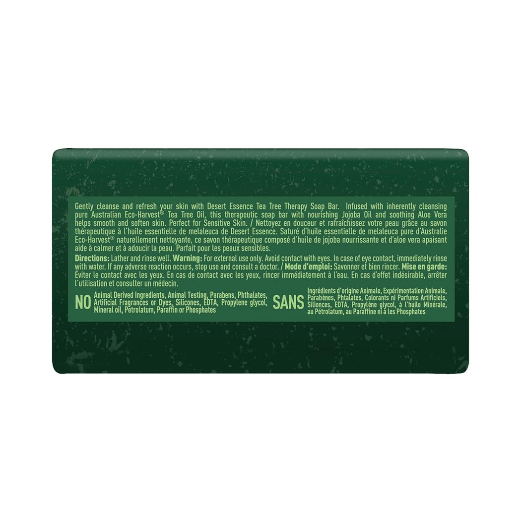 Desert Essence Tea Tree Therapy Cleansing Soap Bar natural foam and cleansing action
