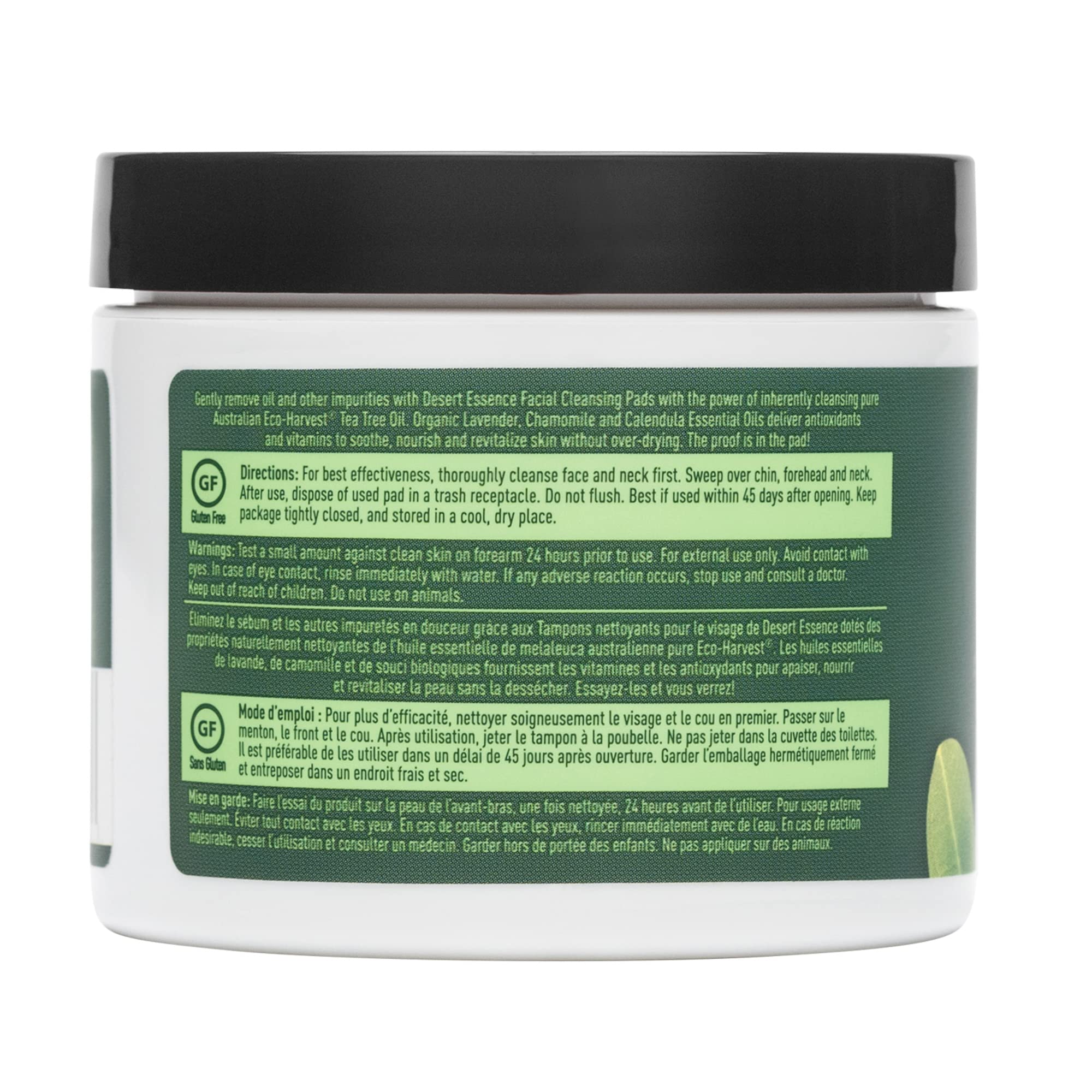 Desert Essence witch hazel infused pad on skin demonstrating refreshing feel