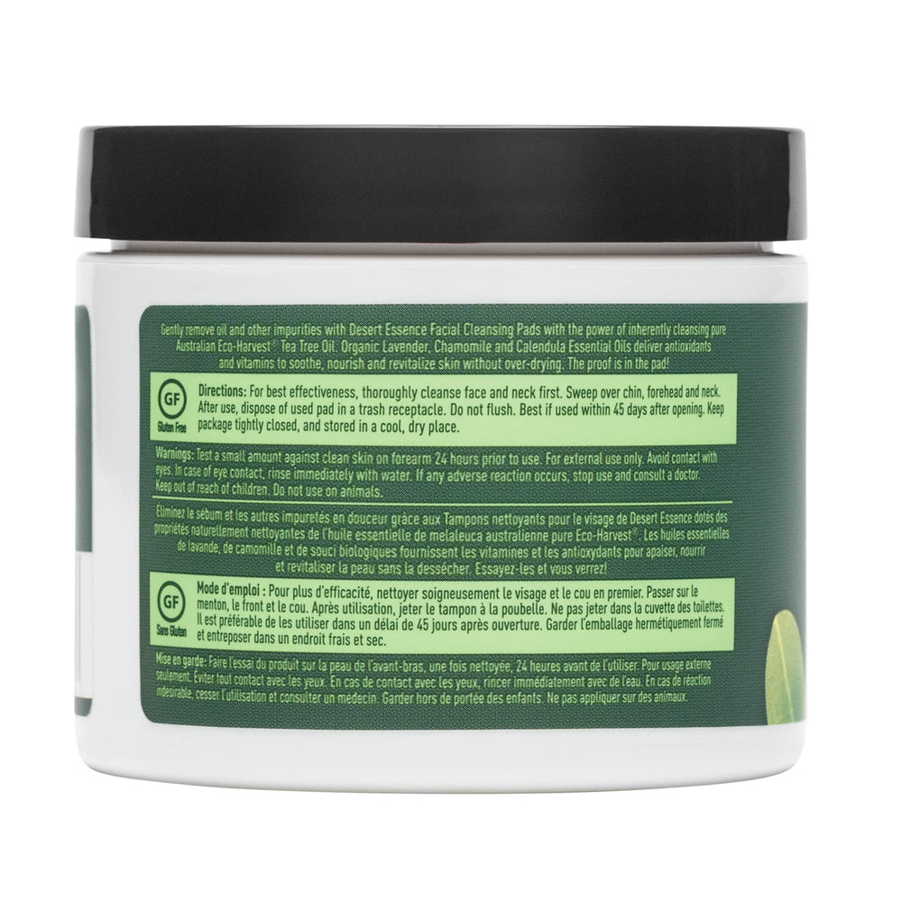 Desert Essence witch hazel infused pad on skin demonstrating refreshing feel