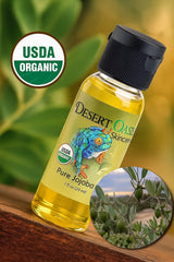 Desert Oasis Skincare Jojoba Oil, textura suave que se absorbe rápido.