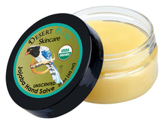 Desert Oasis skincare hand salve texture close-up showing smooth balm.