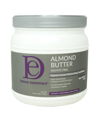 Design Essentials Almond Butter Express bottle pouring for quick hydration and detangling.
