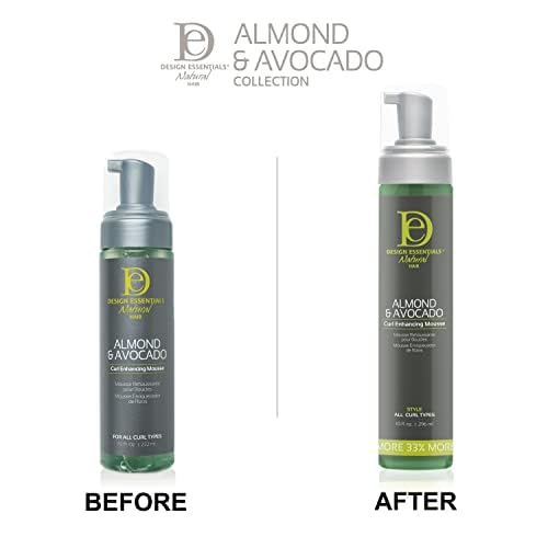 Design Essentials curl mousse texture close-up illustrating light hold and frizz control