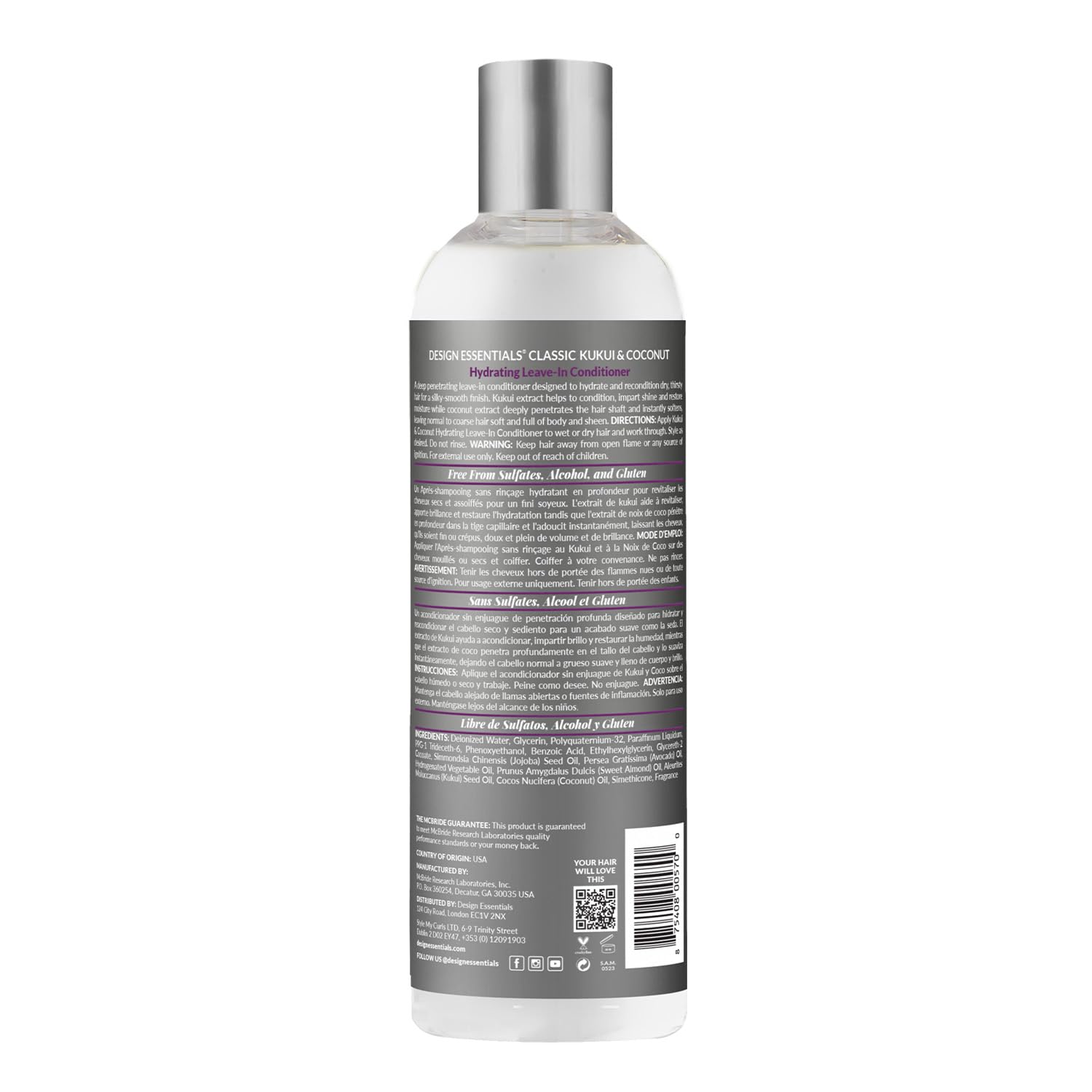 Textura suave del acondicionador Kukui & Coconut, brillo natural en el cabello.