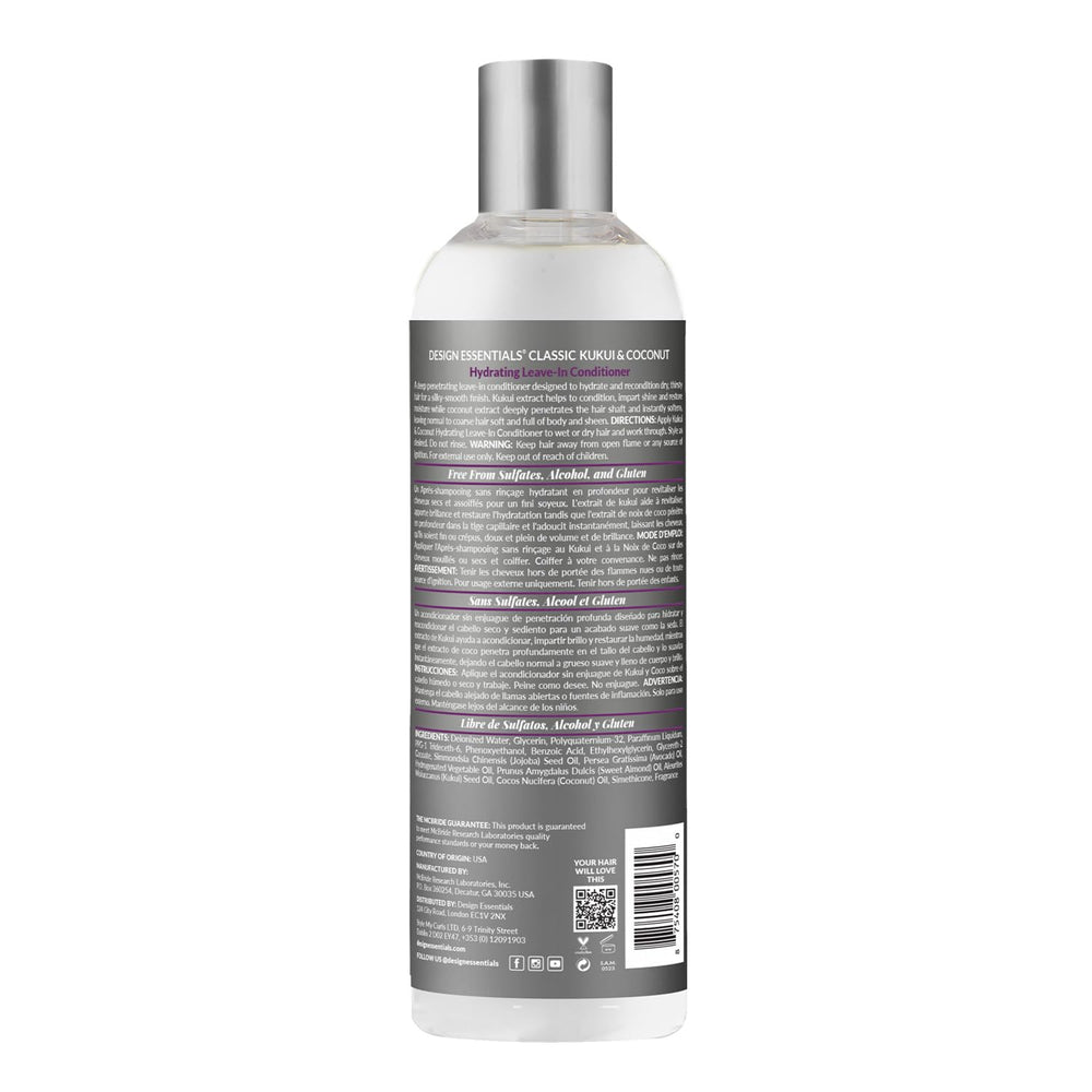 Textura suave del acondicionador Kukui & Coconut, brillo natural en el cabello.