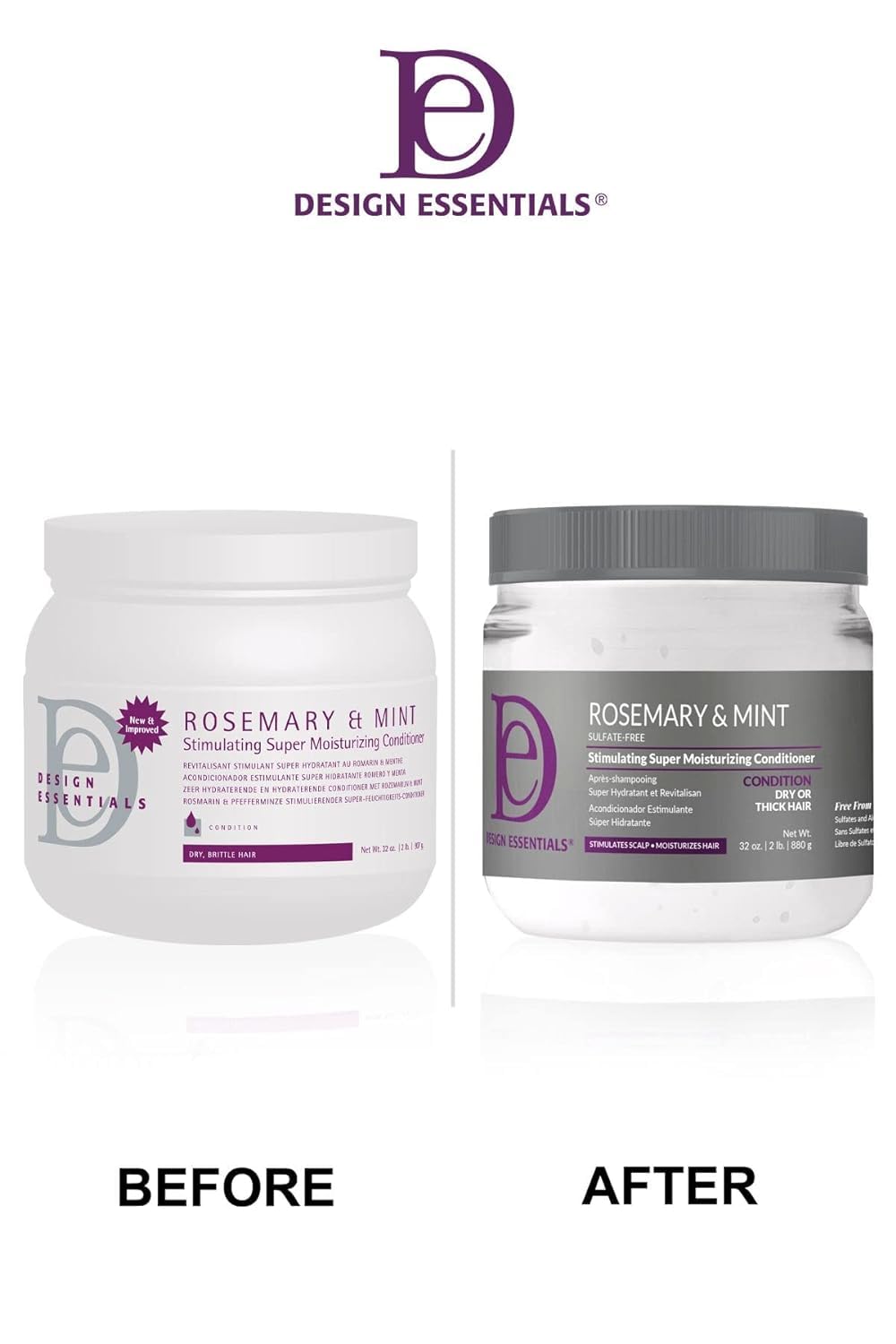 Applying Design Essentials Rosemary & Mint conditioner for detangling and deep moisture