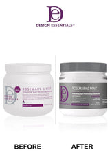 Applying Design Essentials Rosemary & Mint conditioner for detangling and deep moisture