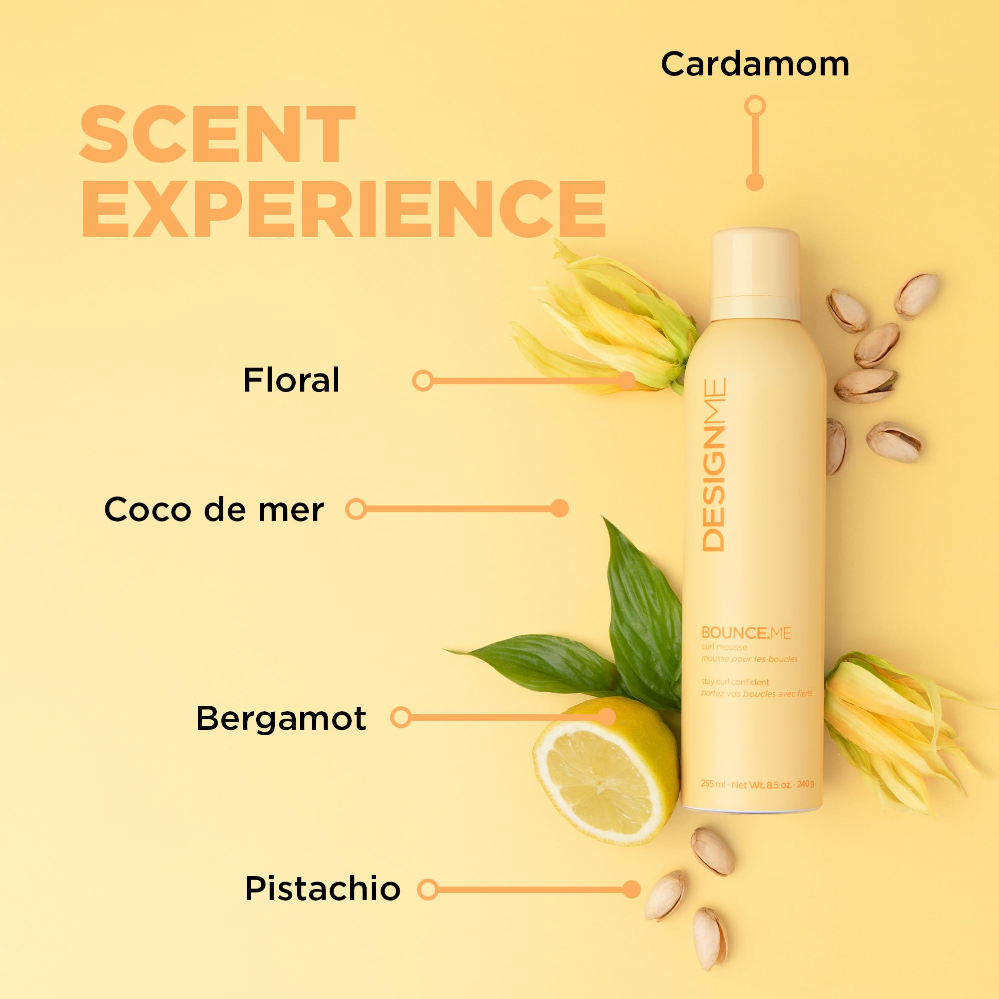 Design.Me BOUNCE.ME Curl Mousse model with defined waves showcasing natural bounce.