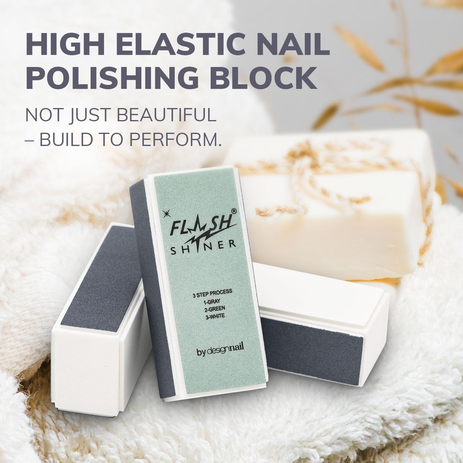Design Nail Flash Shiner Block polish side delivers natural glossy shine