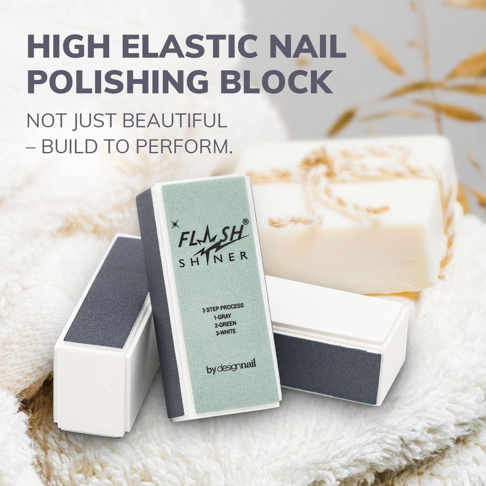 Design Nail Flash Shiner Block polish side delivers natural glossy shine