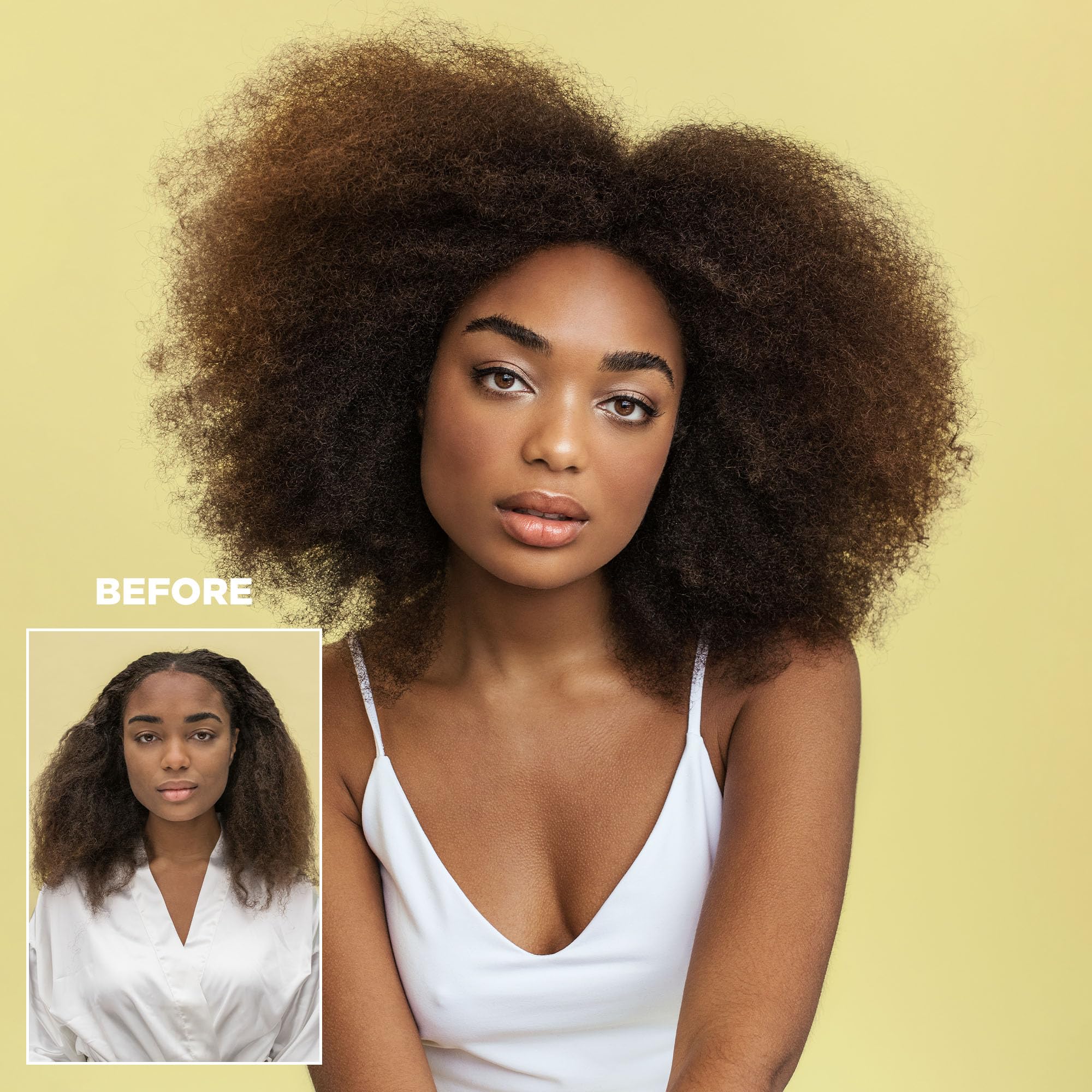 Design.Me BOUNCE.ME applied on damp hair demonstrates even distribution.