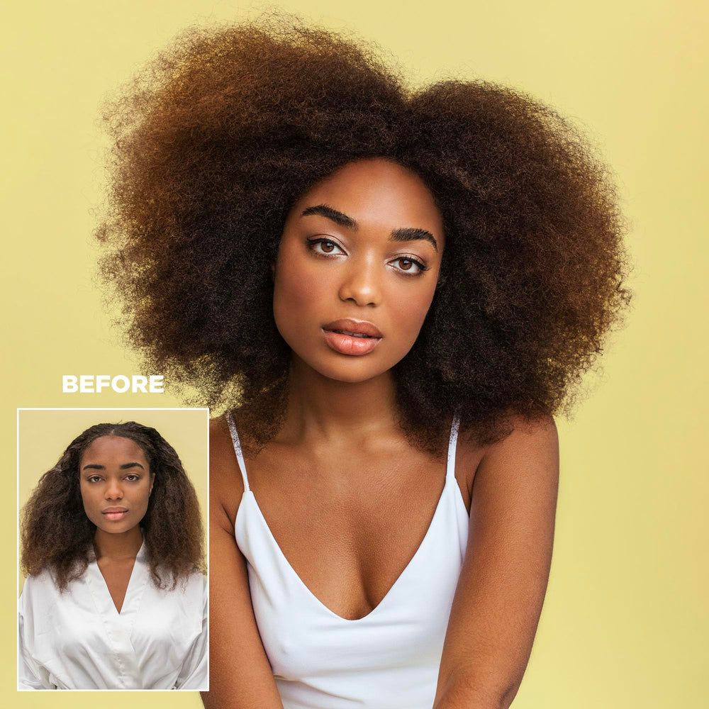 Design.Me BOUNCE.ME applied on damp hair demonstrates even distribution.