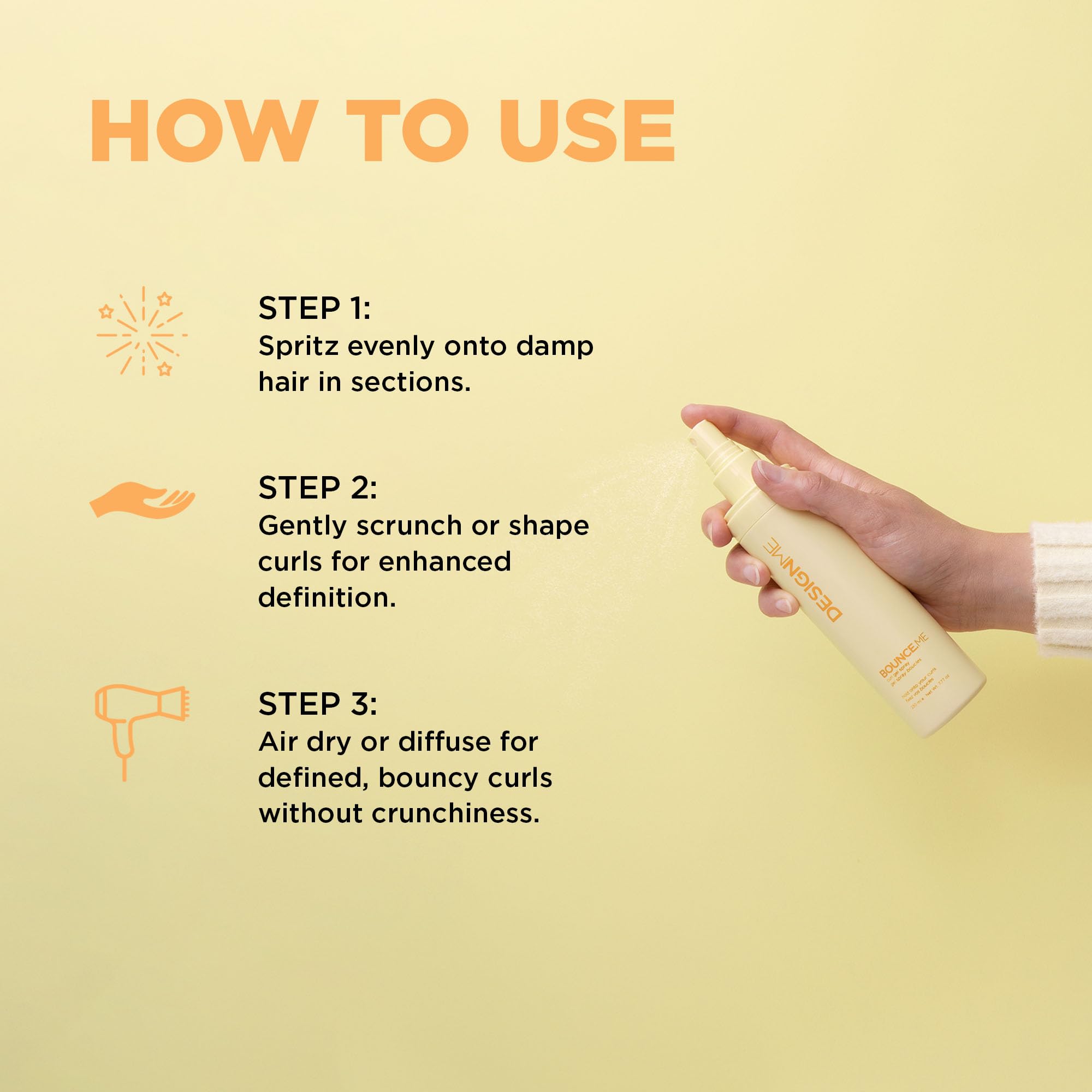 Design.Me BOUNCE.ME curls shine after styling with hydration.