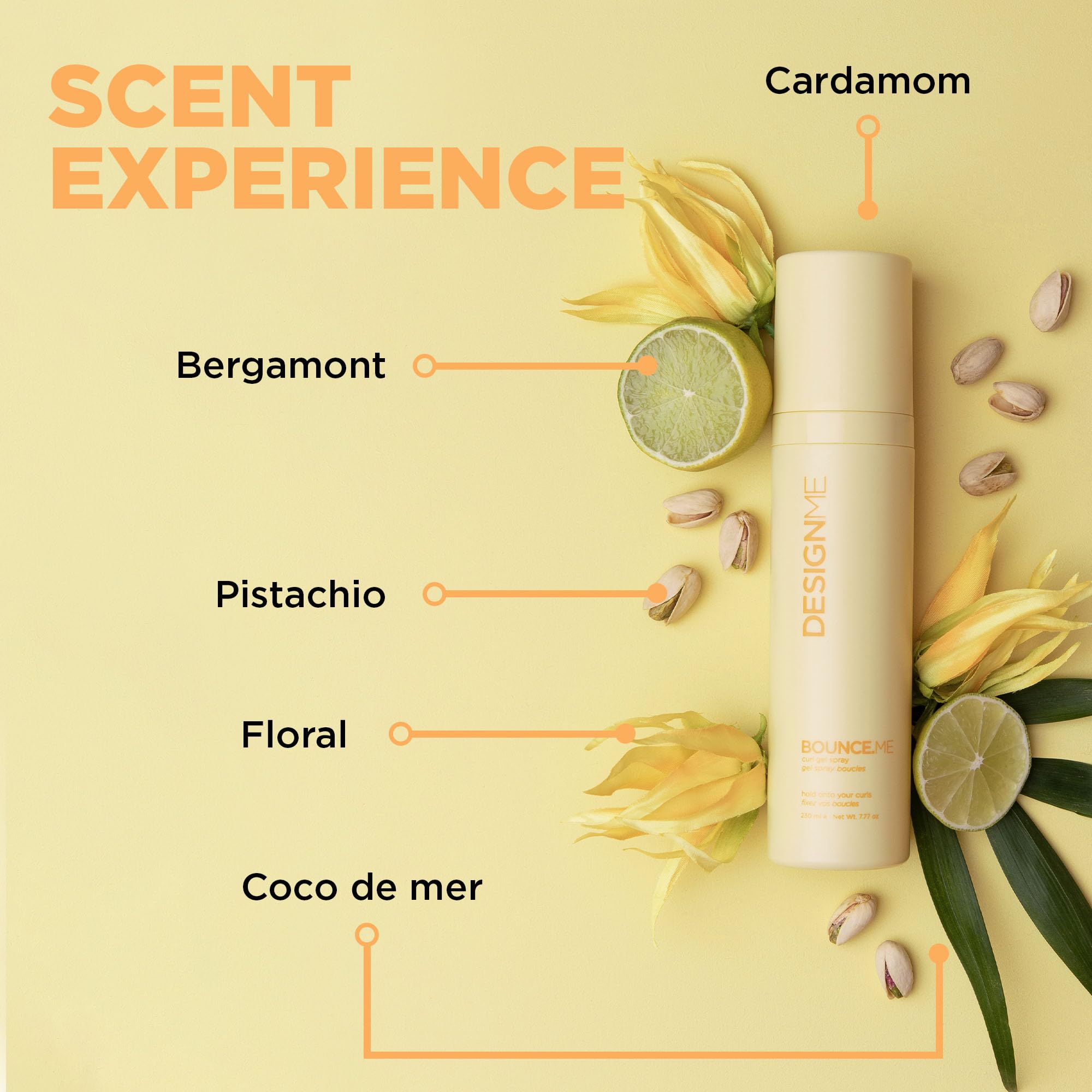 BOUNCE.ME hydrates curls with kukui oil for elasticity.