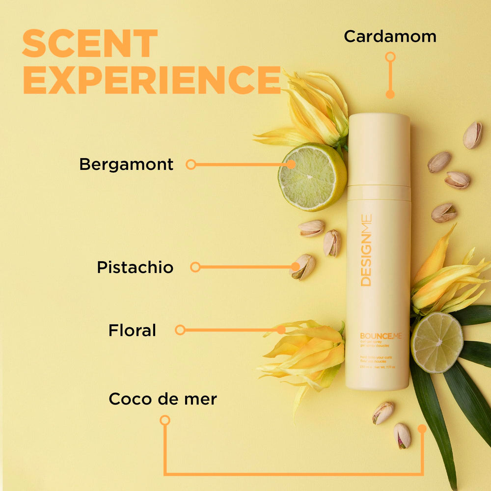 BOUNCE.ME hydrates curls with kukui oil for elasticity.