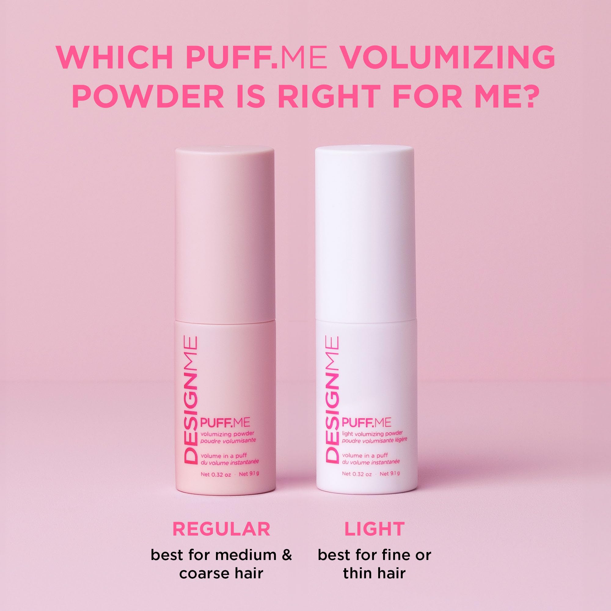 Design.Me PUFF.ME Hair Powder invisible finish on hair