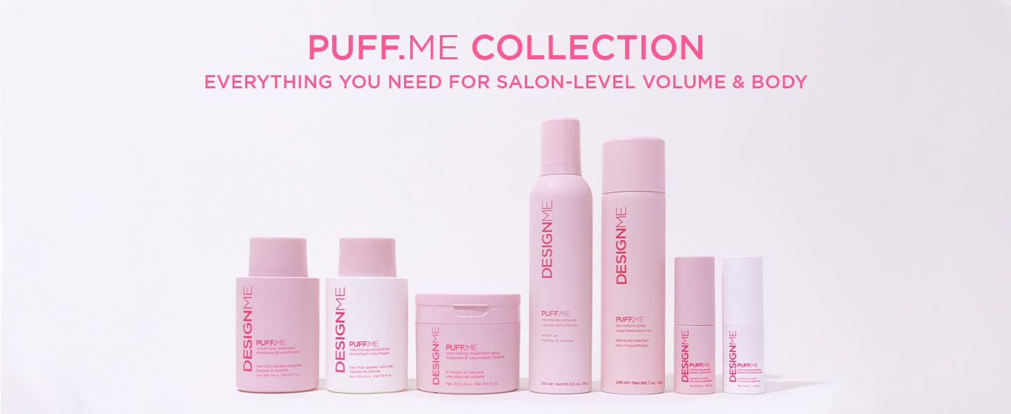 Design.Me PUFF.ME vegan cruelty-free badge supports ethical hair care.