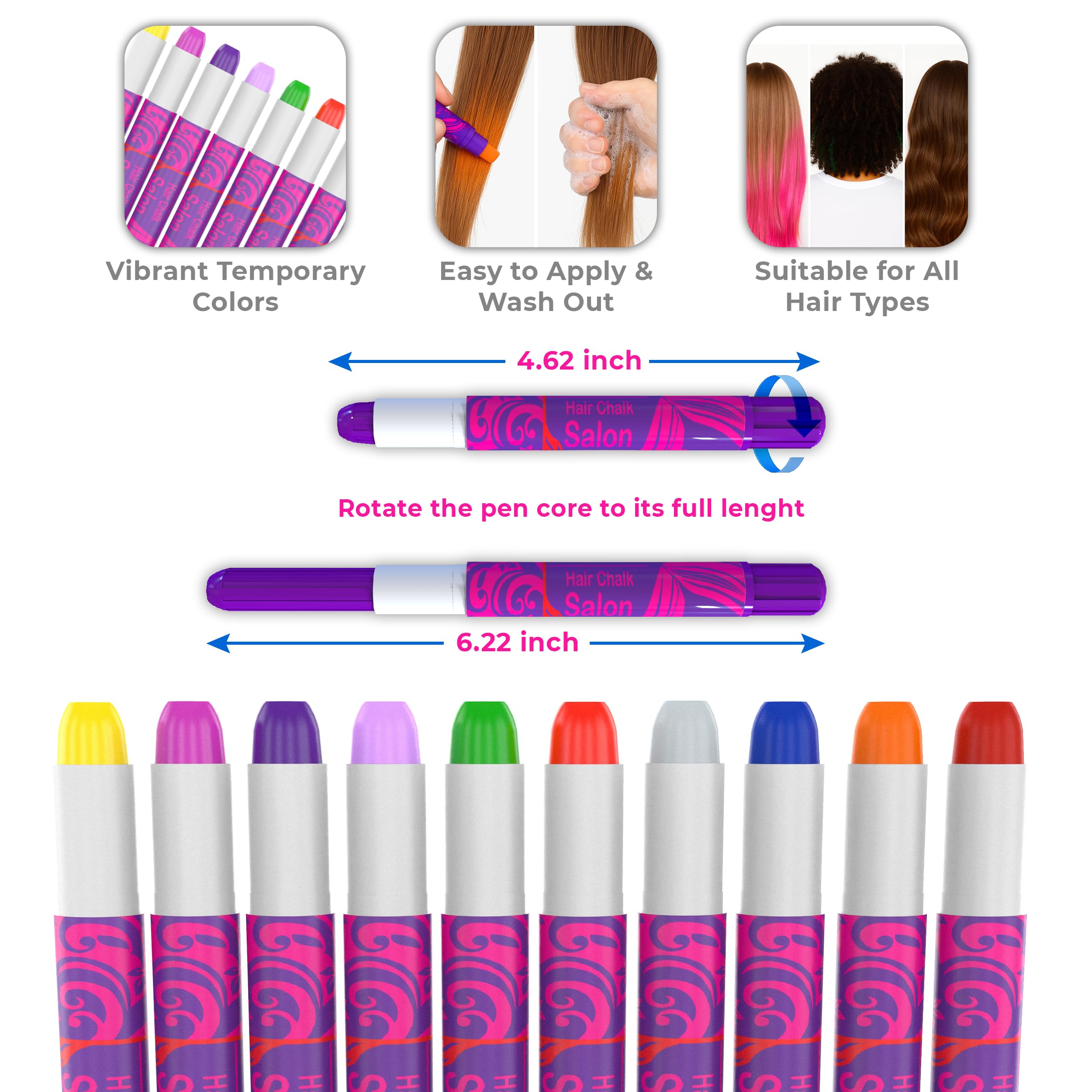 Desire Deluxe glitter blue hair chalk provides vibrant sparkle for playtime