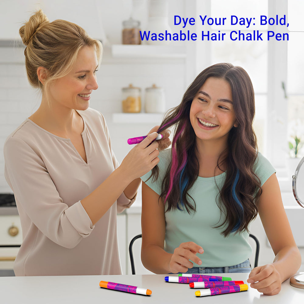 Desire Deluxe yellow hair chalk gives bright vibrancy with easy cleanup