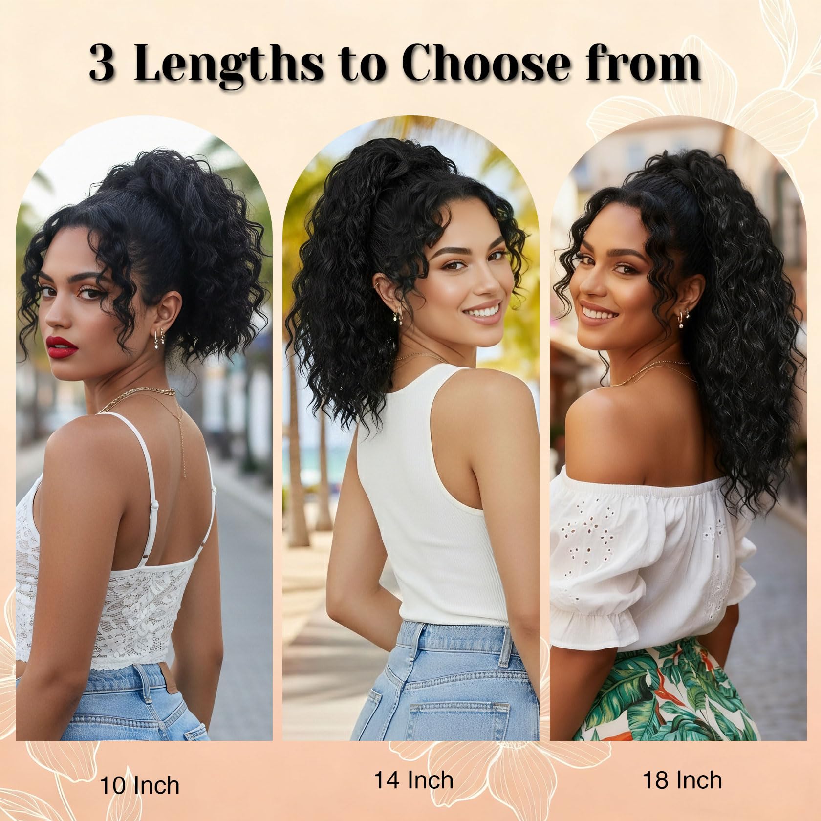 Detean drawstring ponytail demonstrates fluffy, bounce texture