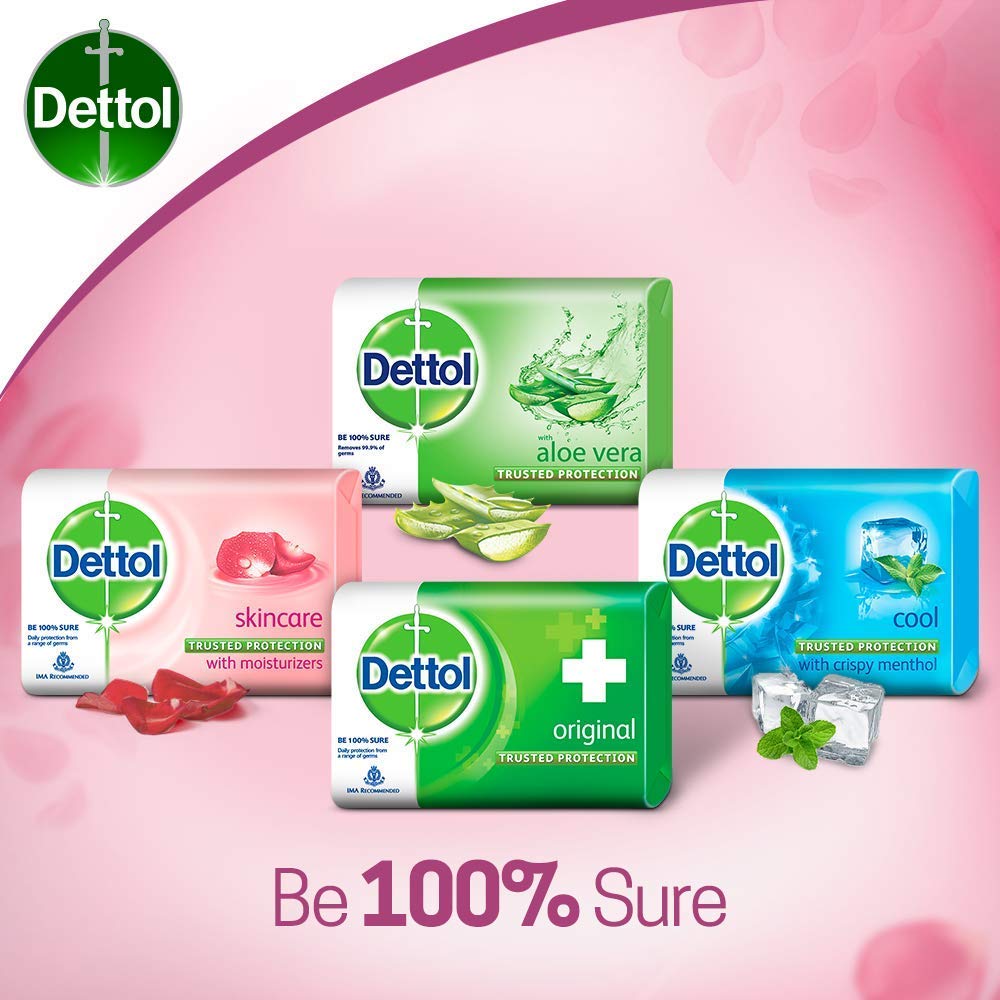 Dettol jabf3n cuidado de la piel 125 g ambiente baano, aroma limpio