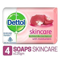 Dettol jabf3n cuidado de la piel 125 g pack4 trasera, etiqueta visible