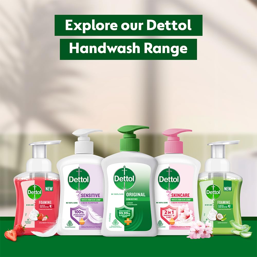 Dettol Jabon de manos Original, detalle de etiqueta, confianza para familias.