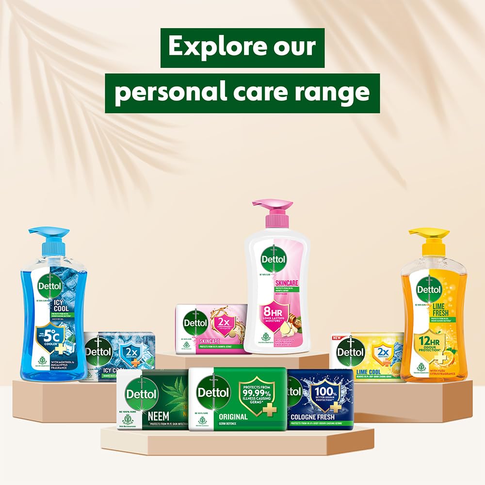 Dettol Original bar soap 100g pack6 wrapped bars display for travel-friendly care